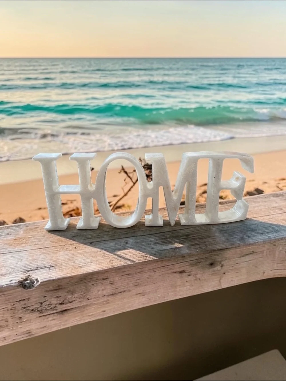 White HOME Decorative Accent Word - Elegant Tabletop Decor